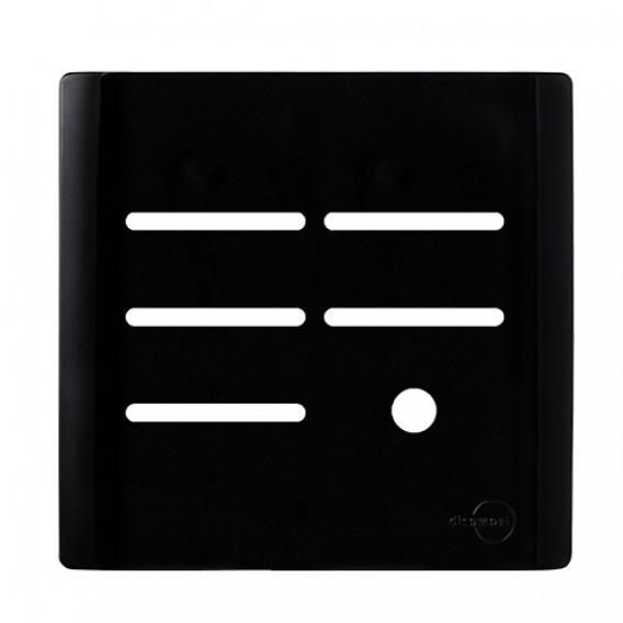 Placa p/ 5 Interruptores + Furo 4x4 - Novara Preto Brilhante 